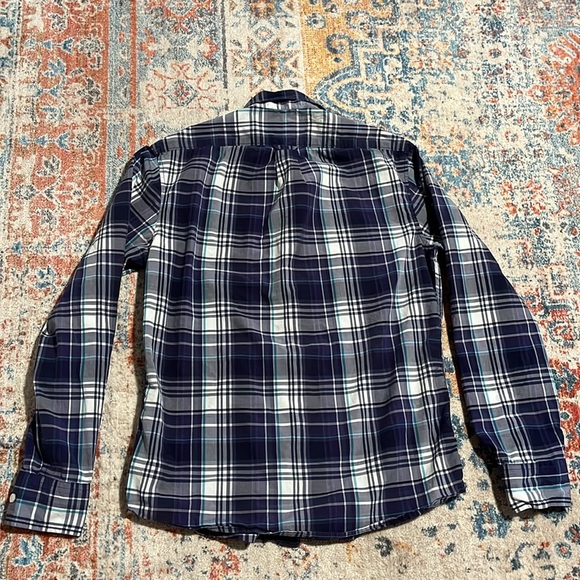 Gap 100% cotton purple plaid long-sleeved button down shirt - Picture 5 of 5